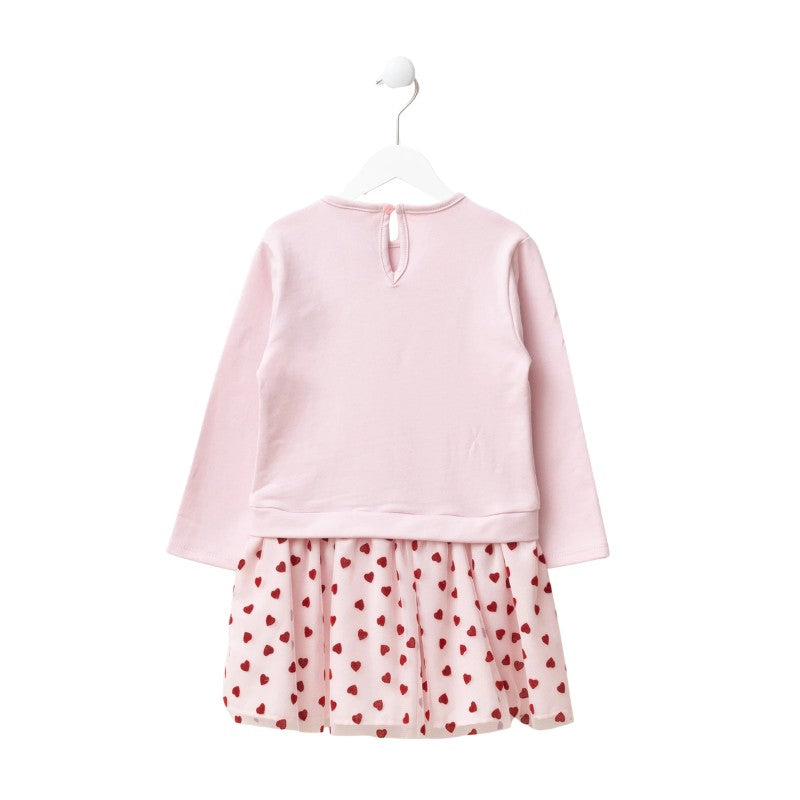 Girls Heart Tulle Dress with Bow Details