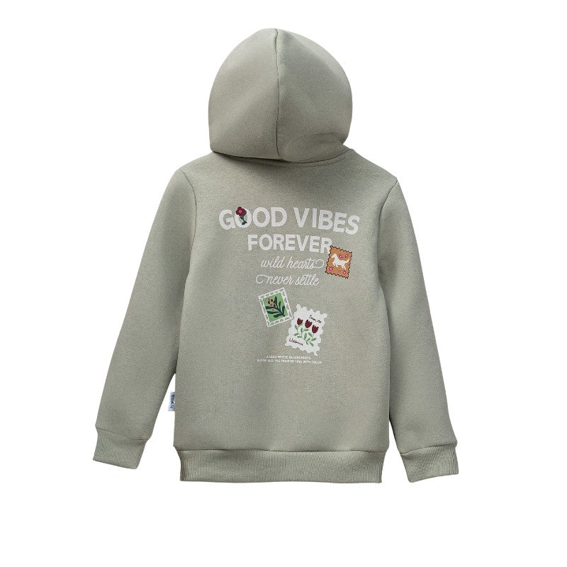  Sage green slogan hoodie 