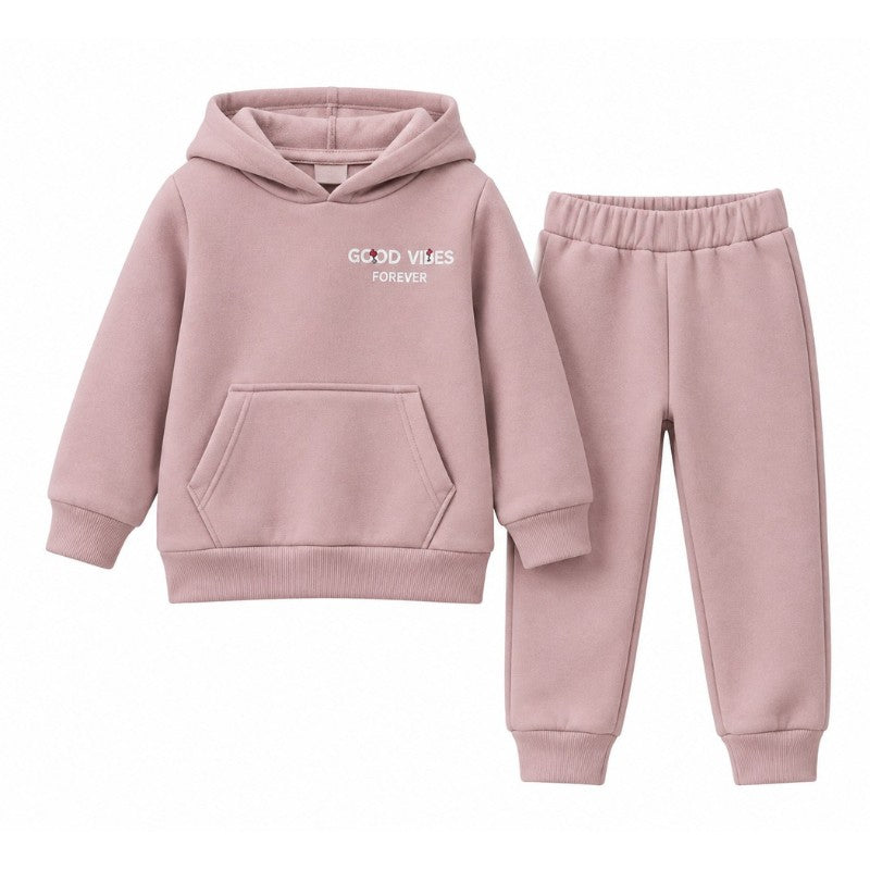 Hoodie with a kangaroo pocket and matching cuffed joggers